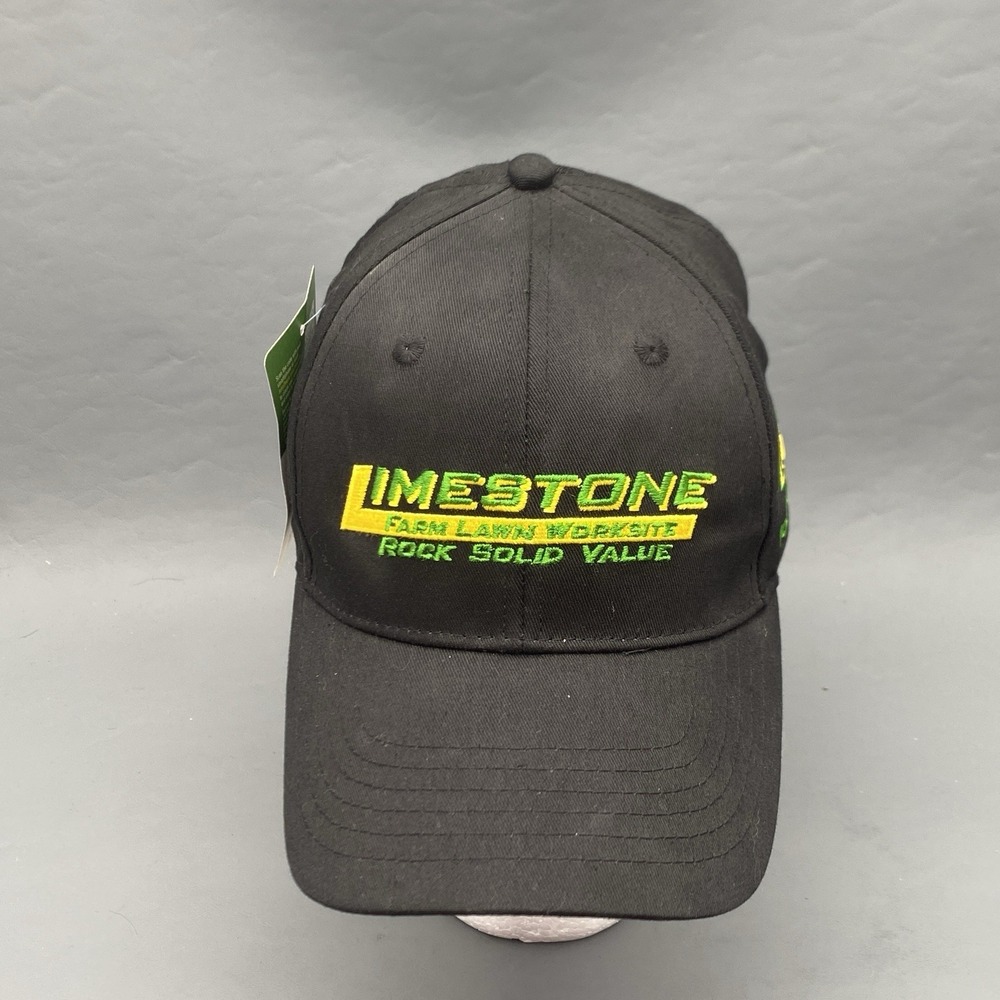New John Deere Limestone Farm Lawn Worksite Snapback Trucker Hat Cap NWT